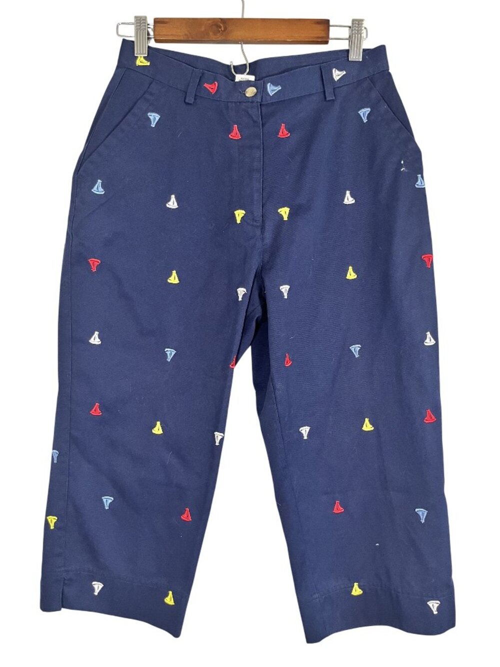 Colorful Sailboat Pant 8 Coastal Nautical‎ Resort Preppy Embroidery